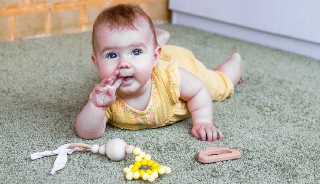 silicone teether for baby teething relief