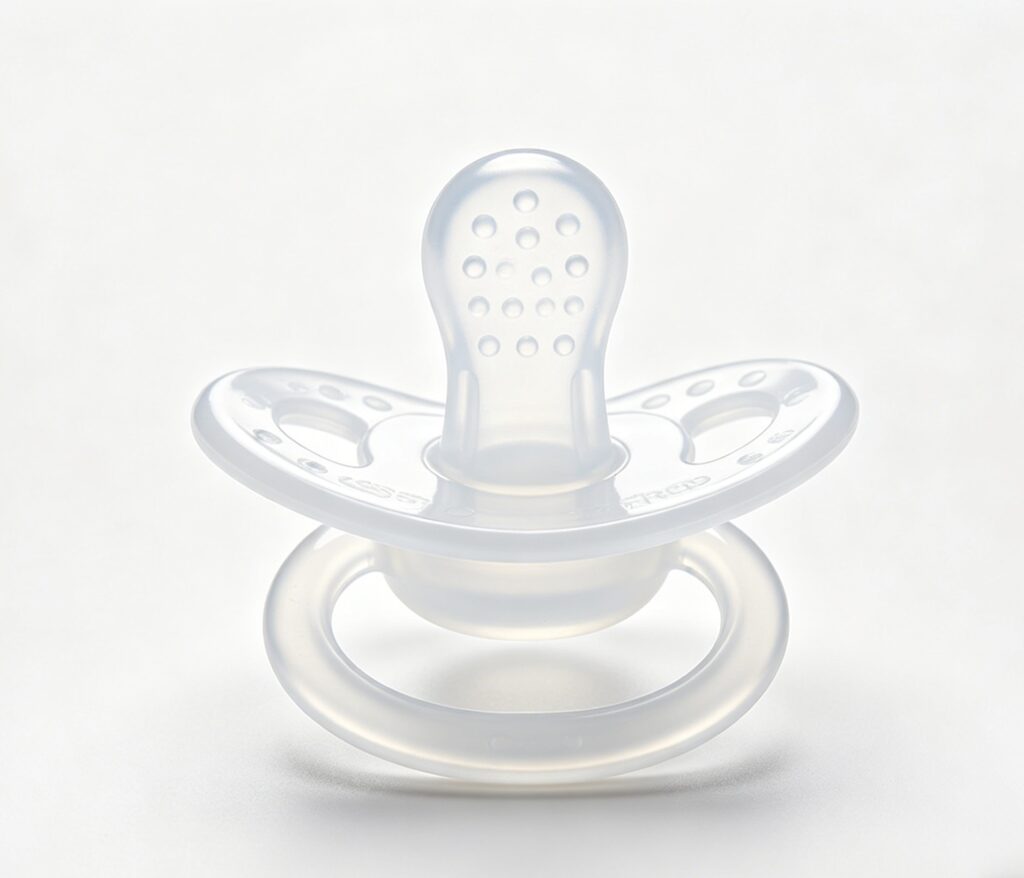traditional plastic baby teether used for teething relief